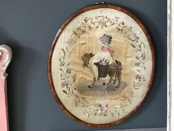Pair of 19th Century Silk Embroidery Pictures