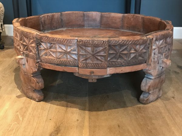 Beautifully Carved 19th Century Indian Grinding bowl