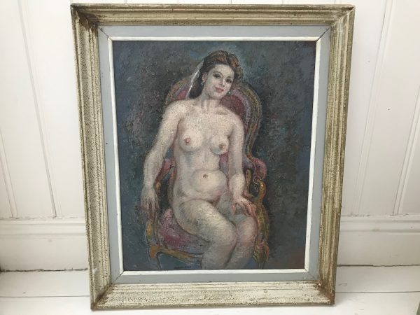 'The Girl With Green Earrings', French Nude, Signed, Georges Arlou