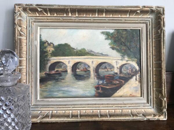 'River Seine', French, oil on canvas
