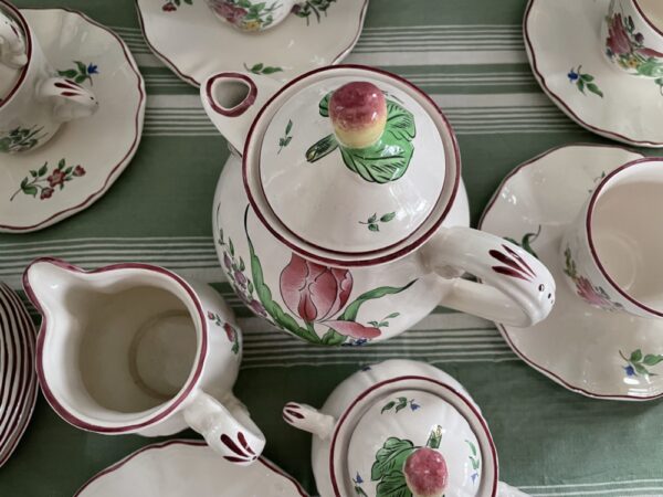 French Faience, KG Luneville, Old Strasbourg Tea Set
