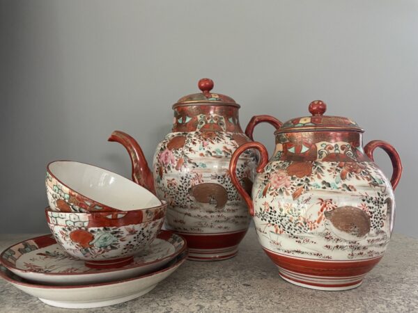 Antique Kutani Tea for Two Set