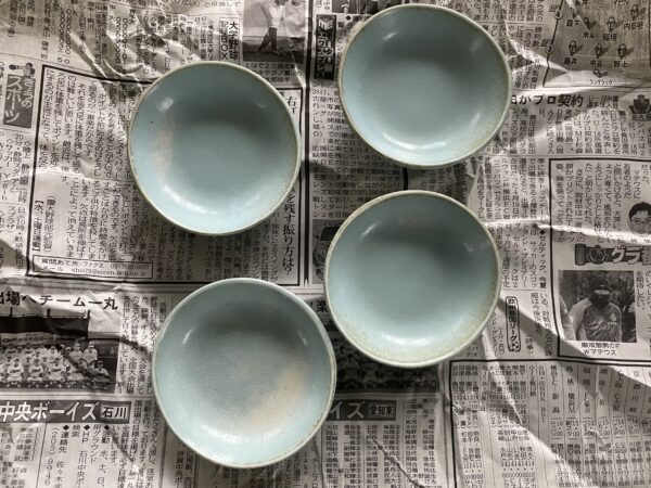 Japanese pastel blue sauce dish