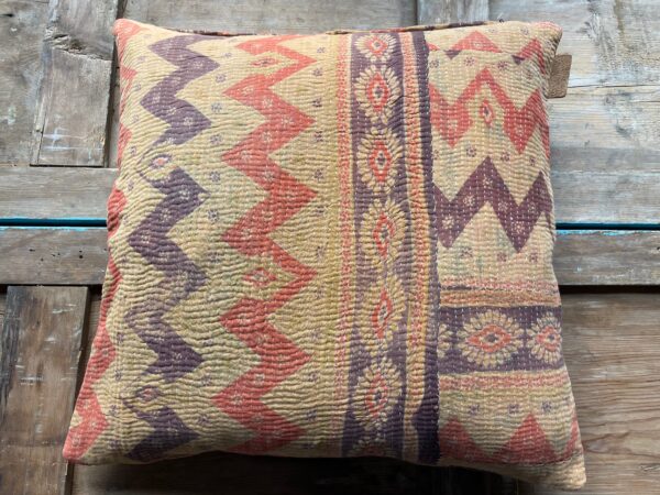 Vintage, kantha stitched cushion 'Sayulita'
