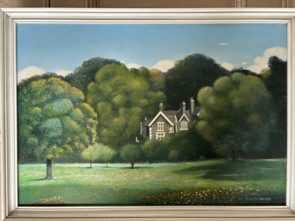 'Country House' naive oil on board