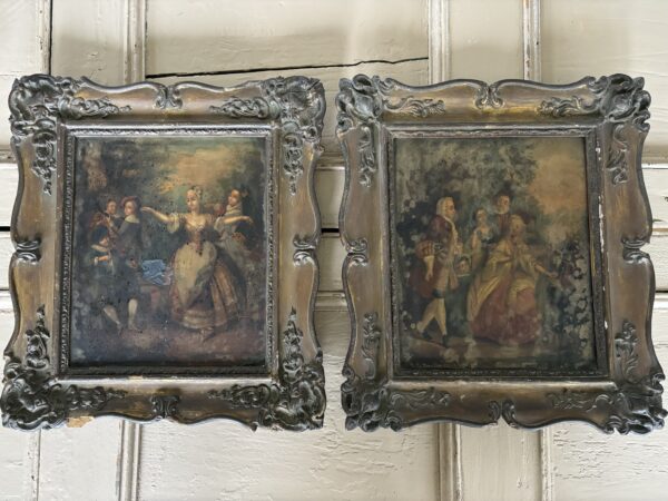 Pair Of French, Late 18th Century, Oil On Tin Paintings