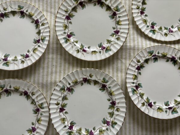 Set of six royal Worcester dinner plates