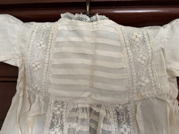Edwardian, pale ivory, pure silk christening robe