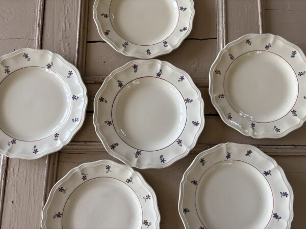 Set of Six French, Sarreguemines plates