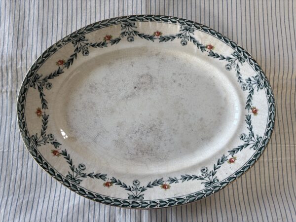 19th Century, Server Plate, pretty rosebud and leaf design
