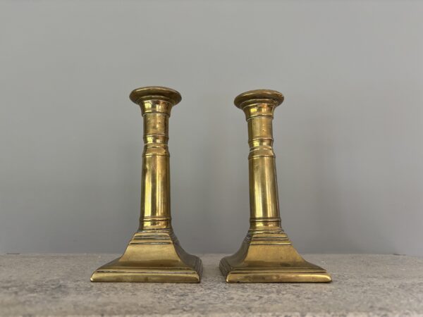 Pair Of Georgian, Telescopic, Brass, Candlesticks
