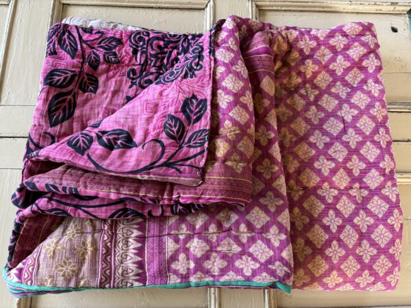 Handmade, reversible, padded, vintage quilt