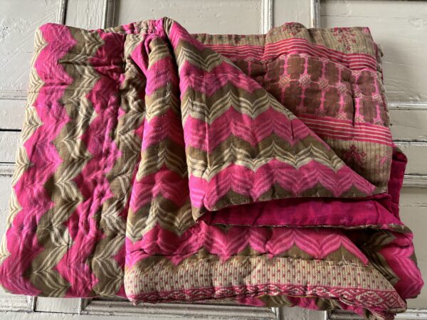 Handmade, vintage, padded quilt