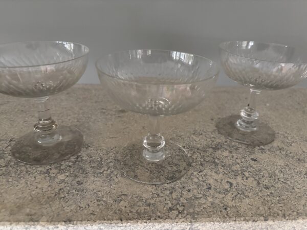 Set Of three old French champagne coupes
