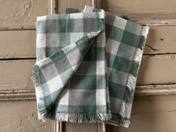 Set Of four cotton napkins - Green Check