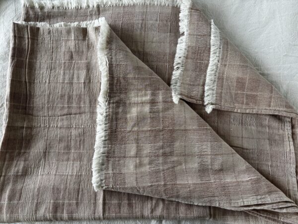soft cotton textured clay pink throw