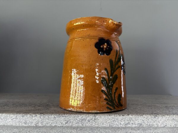 Old, French, hand painted jug - Large