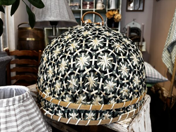 Decorative woven, bamboo food covers