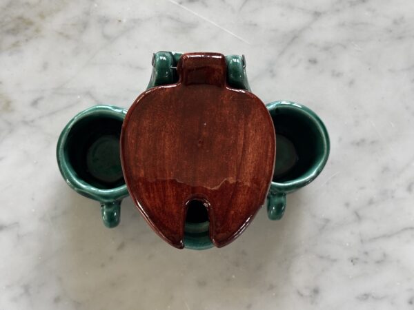 Vintage, French, Vallauris, wc condiment set